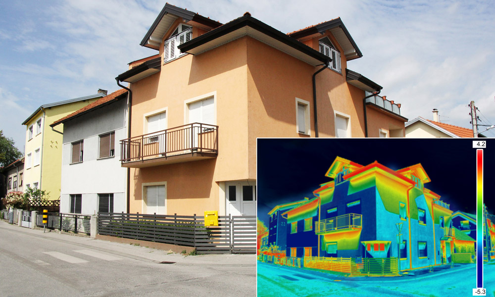 Thermographic surveys inside and outside of buildings