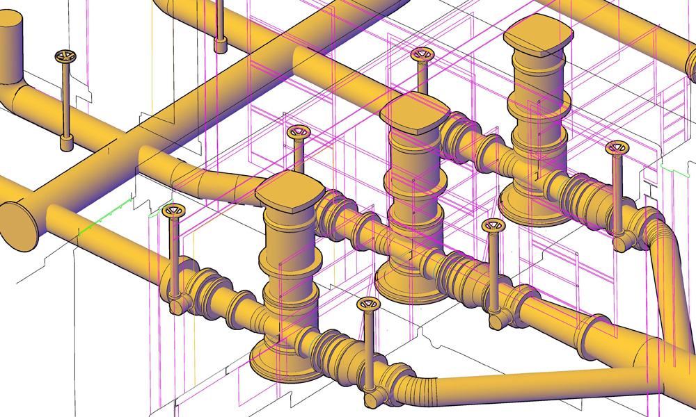 3D modeling of plant networks with creating BIM