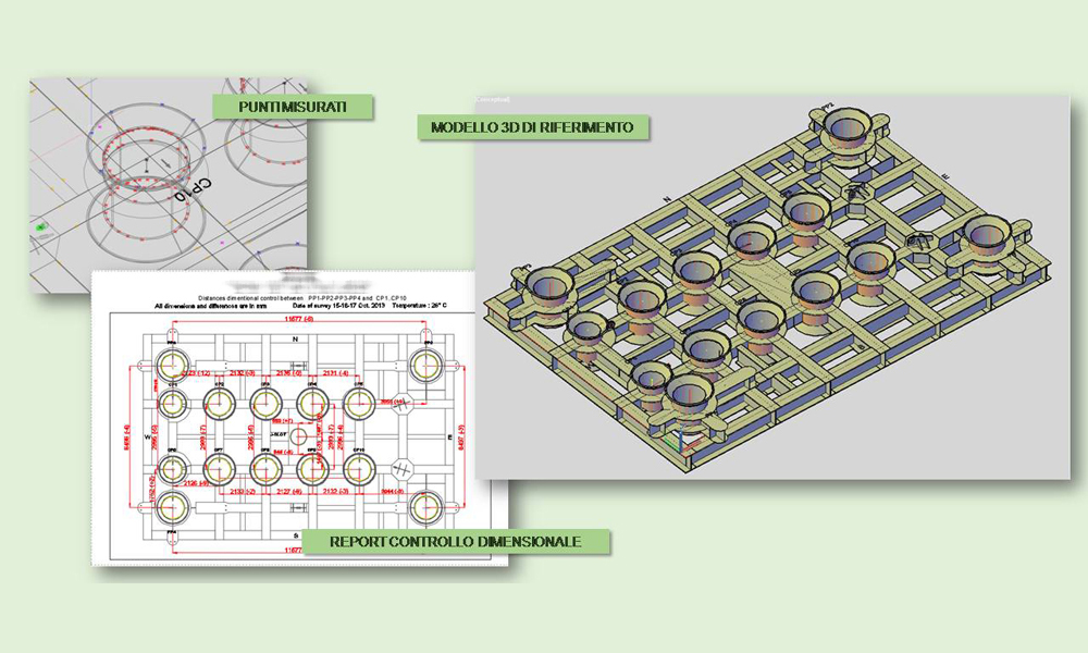 Rilievo drilling template, modellazione 3D, controllo interfacce